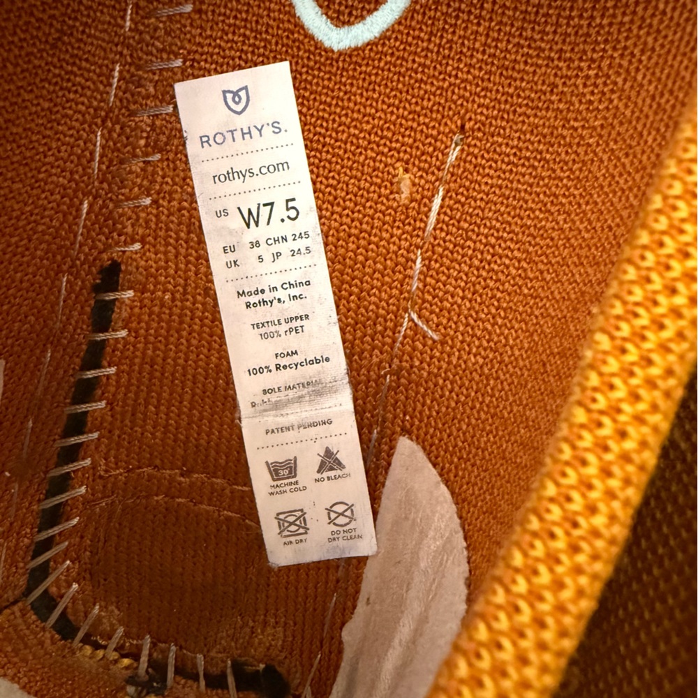 Rothy's The Driver Slip On Loafer Turmeric Mustard Orange Size 7.5 - Picture 12 of 12